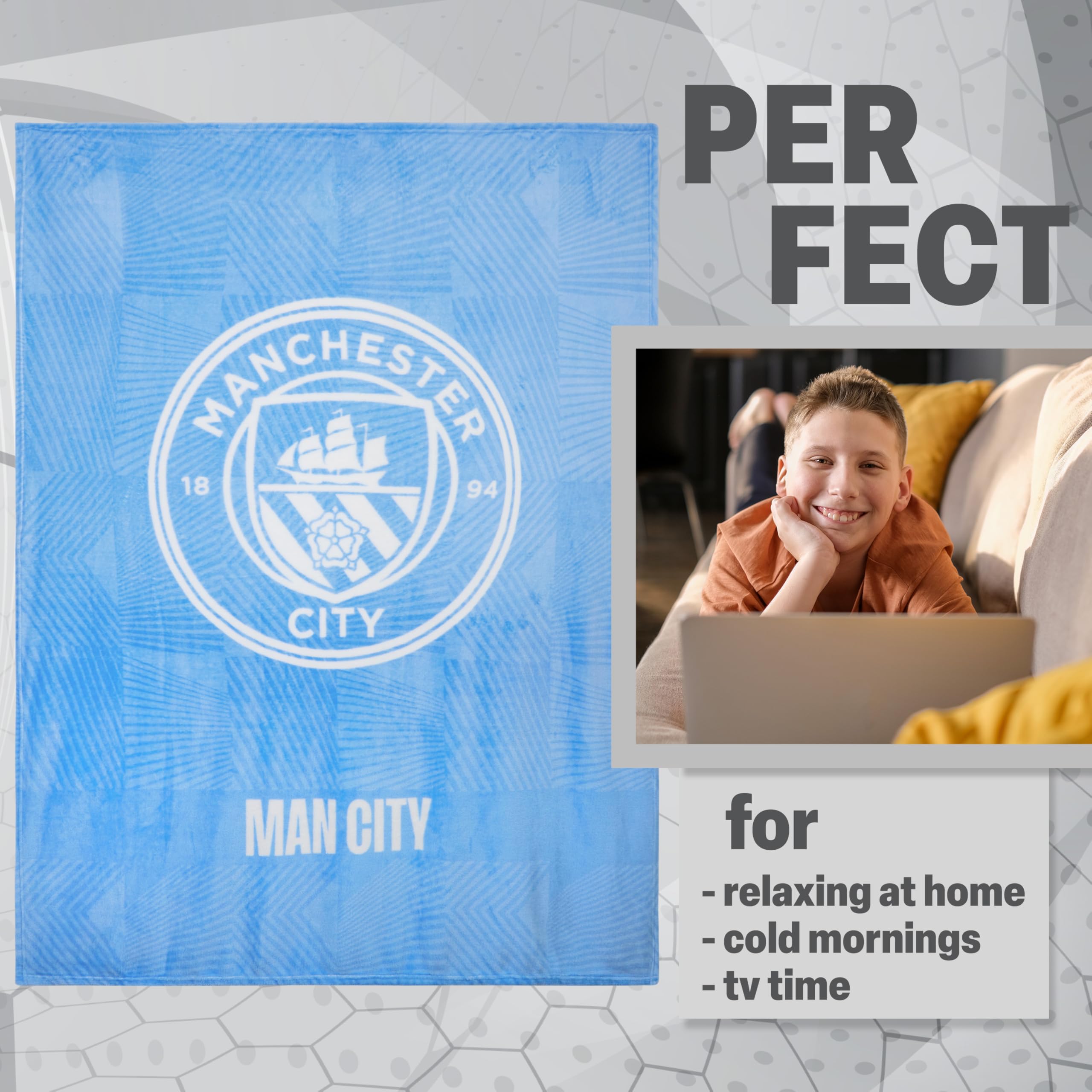 Amazon.com: Manchester City FC Fleece Throw Blanket - Light Blue